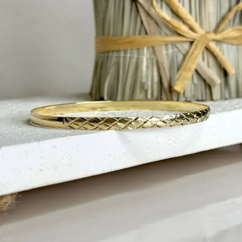 Bracelete Diamantado Trama de Luxo - 6,0cm - Banho Ouro 18k