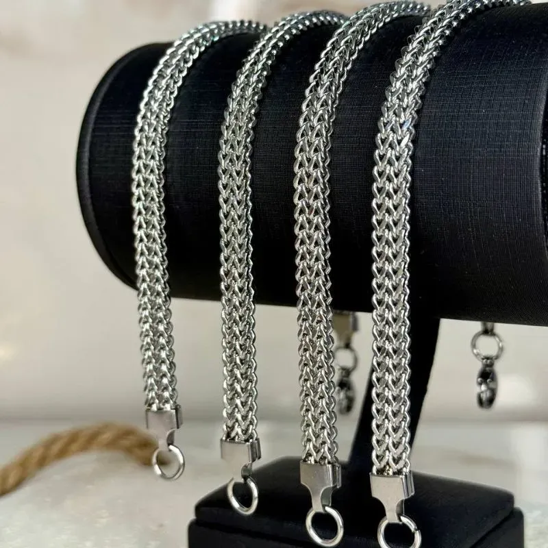 Pulseira Masculina Malha Aço Inox - 22cm