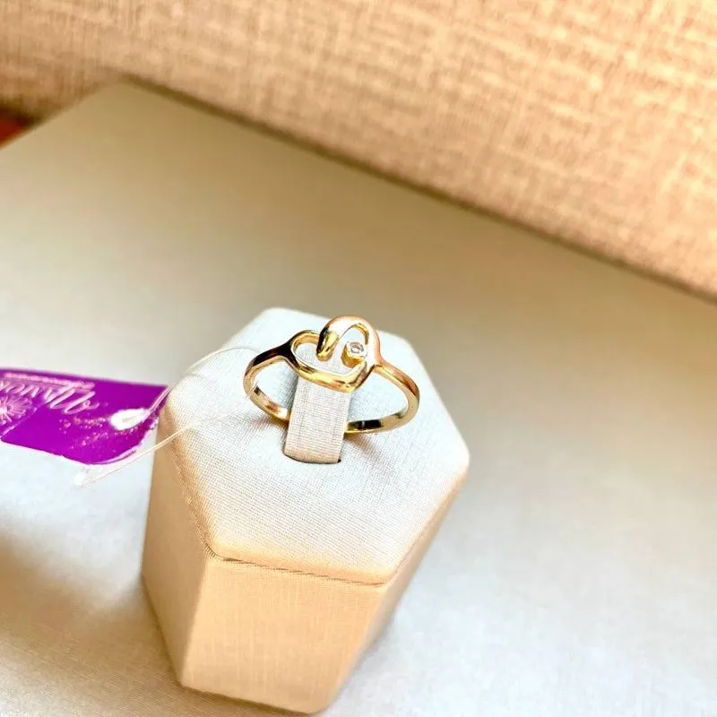 Anel Coração com Zirconia