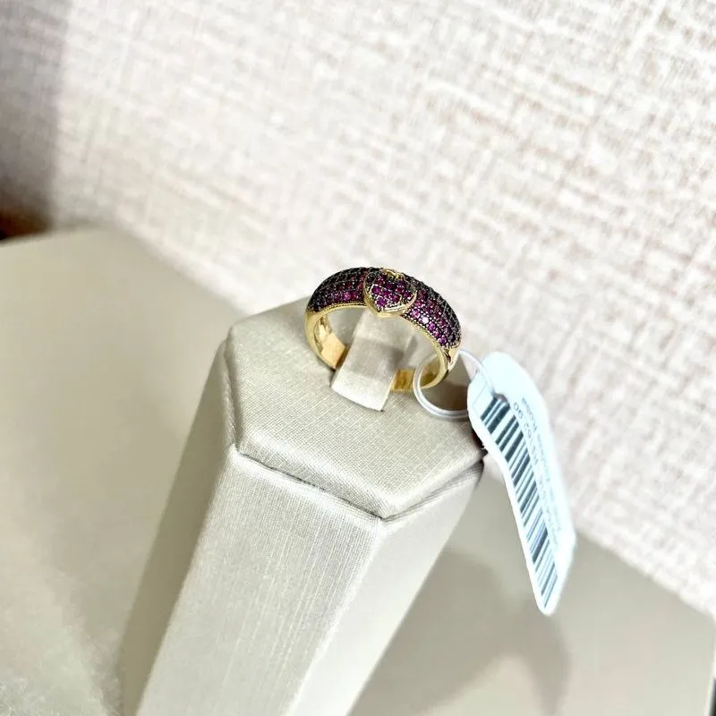 Anel de Zircônia Rosa