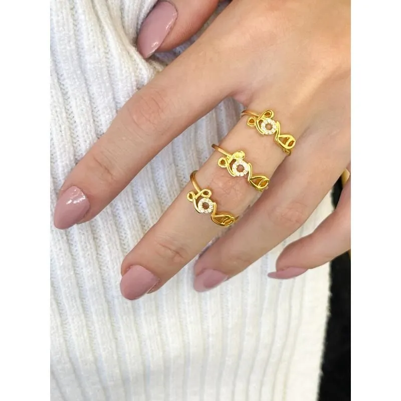 Anel Love com Micro Zirconias