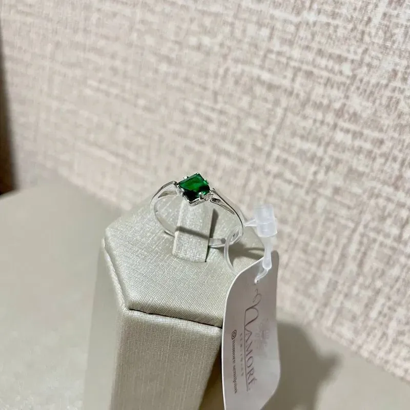 Anel Solitário Verde