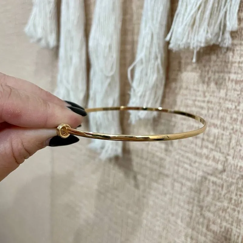 Bracelete Fino Liso com 3 Argolas
