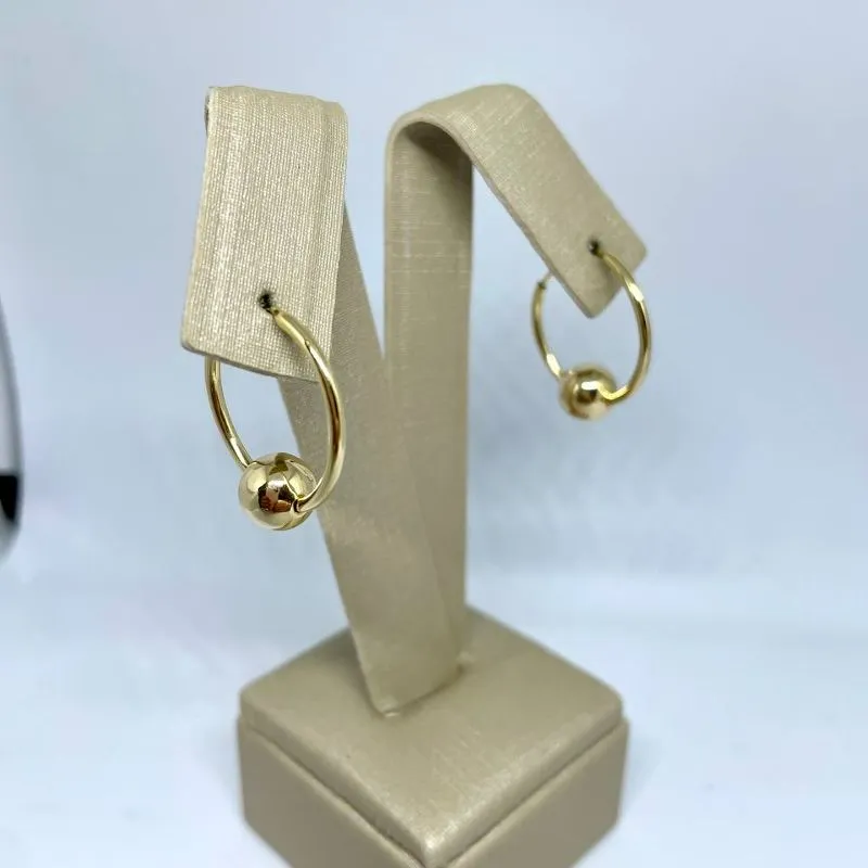 Brinco Argola com Bolinha Movel
