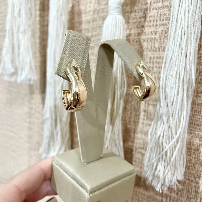 Brinco Argola Cristal em cima