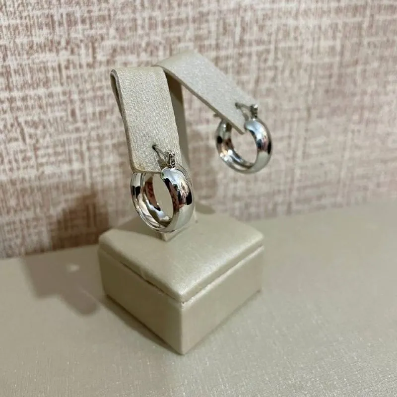 Brinco Argola Fecho Italiano 1,5cm Ouro Branco