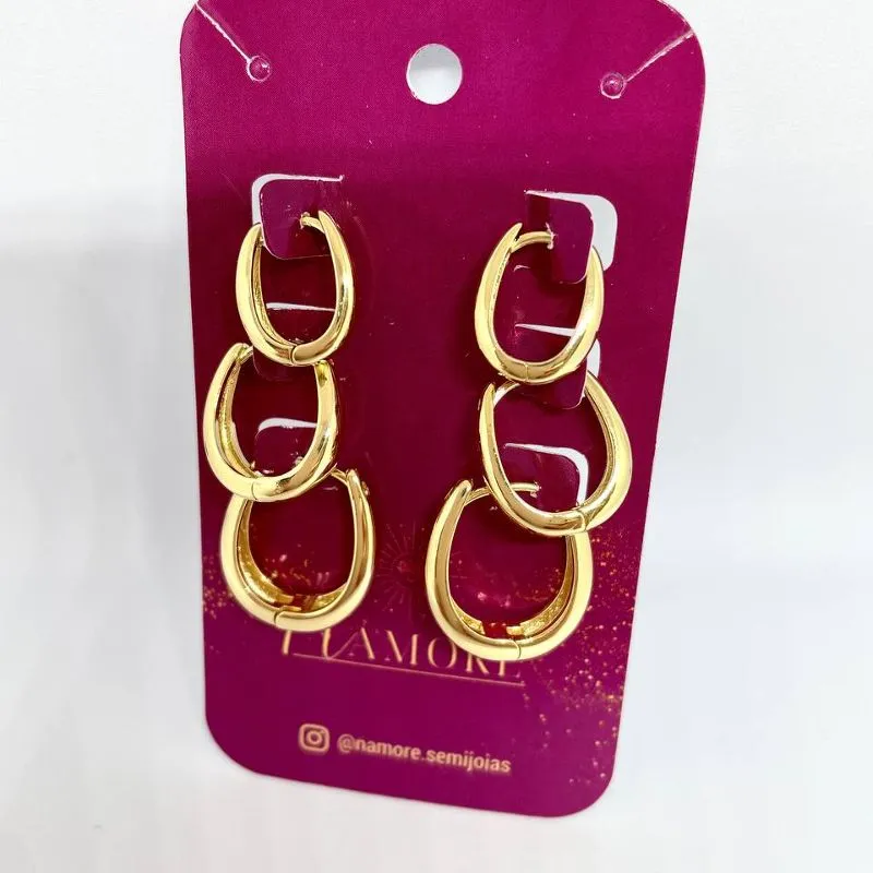 Brinco Argola Oval P