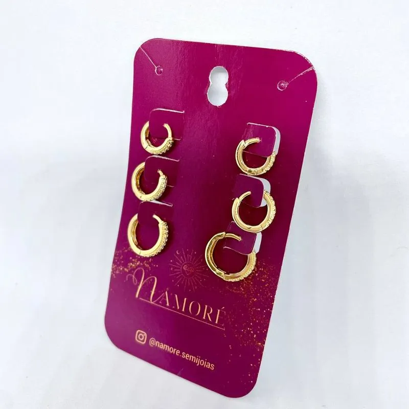 Brinco Argola Uma Linha Zirconia M