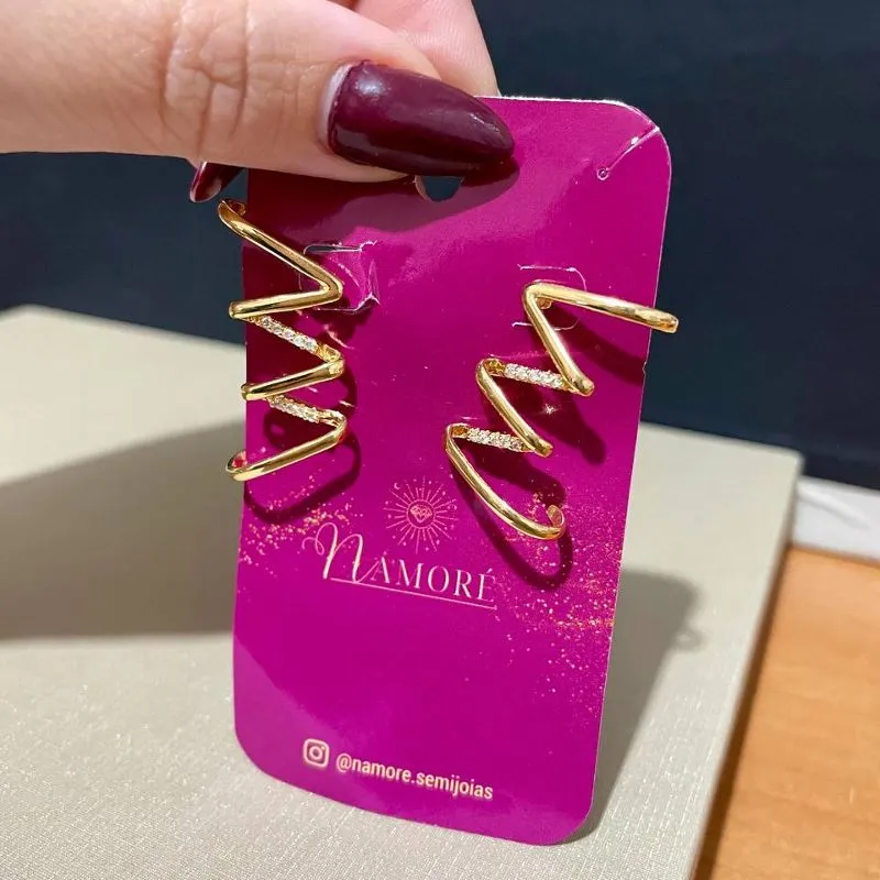 Brinco Ear Cuff Zig Zag