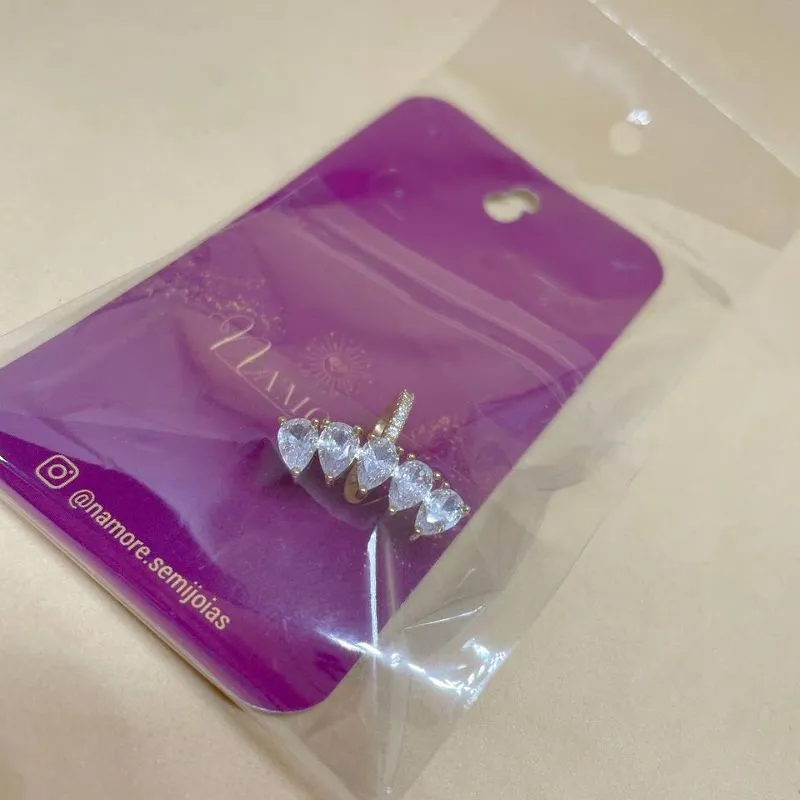 Brinco Fake 5 Zirconias