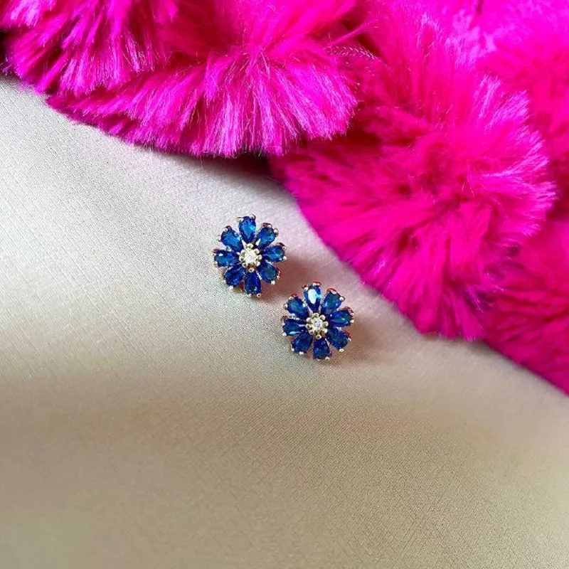 Brinco Flor Azul Bic