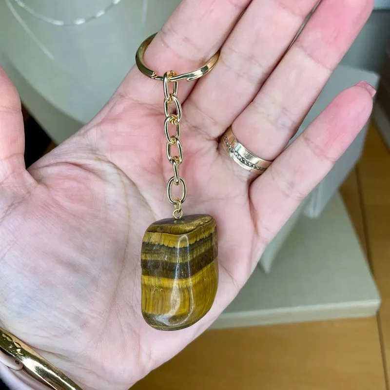 CHAVEIRO PEDRA ROLADA DOURADO