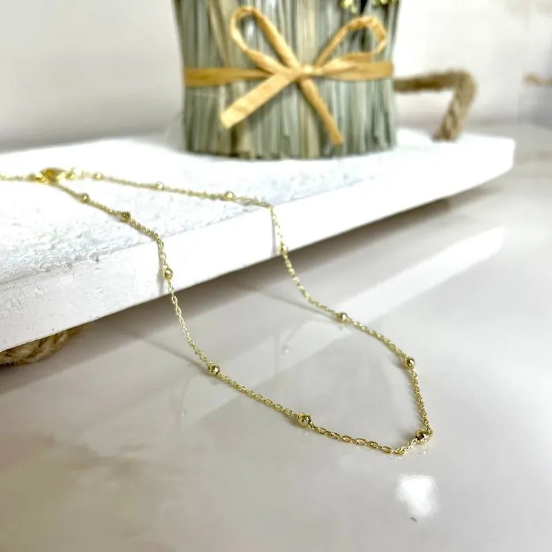 Choker Bolinha Folheada a Ouro