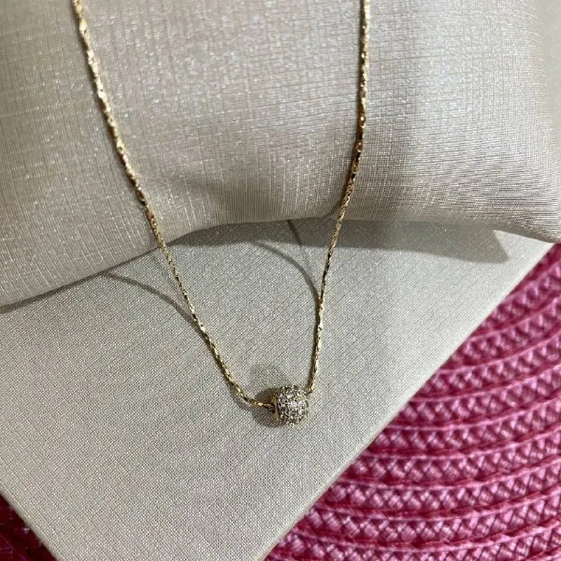 Colar Bolinha Cravejada