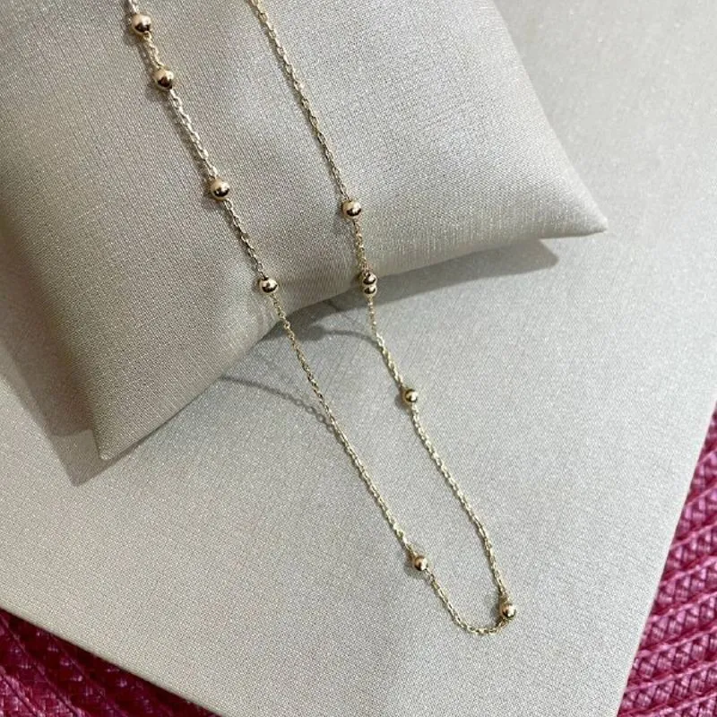 Colar com Bolinhas Intercaladas