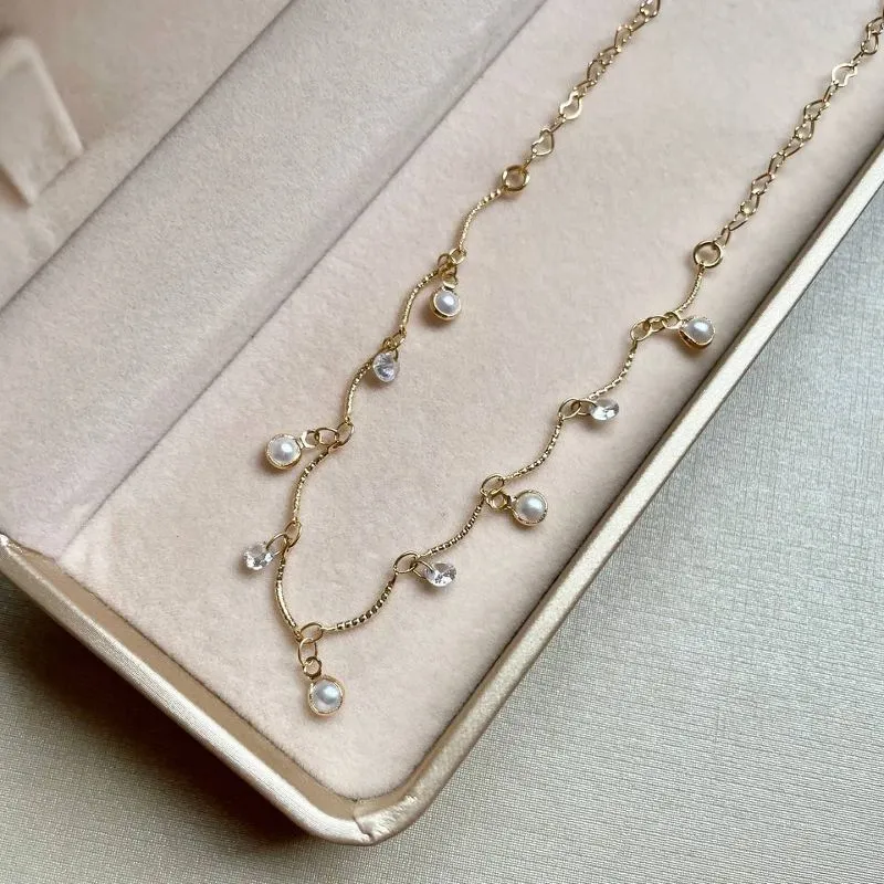 Colar com Cristais e Pérolas