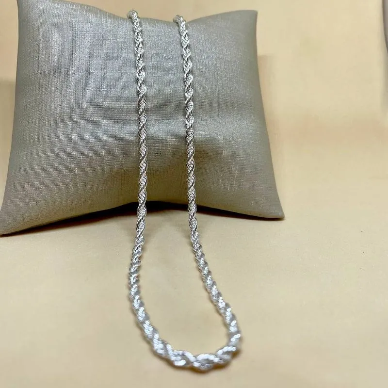 Colar Cordão Baiano Banhado Prata