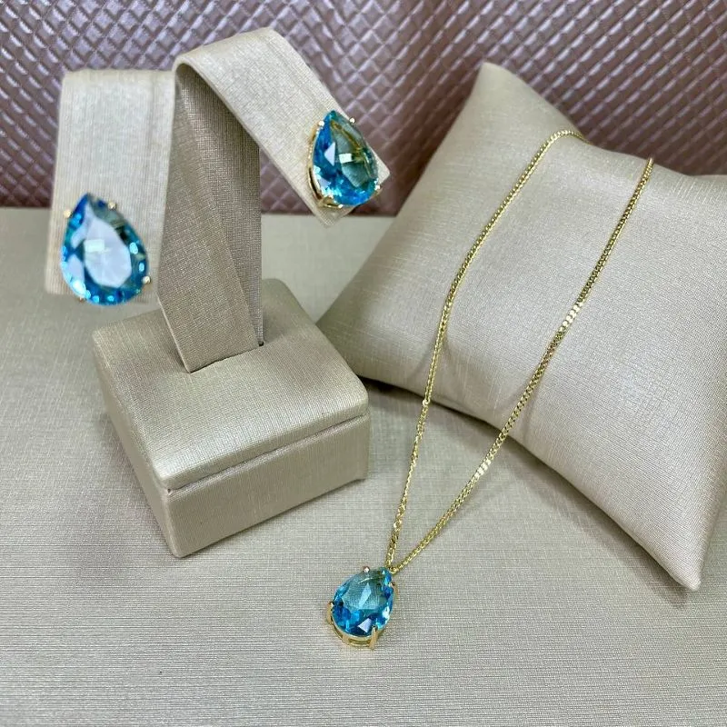 Colar Gota Azul