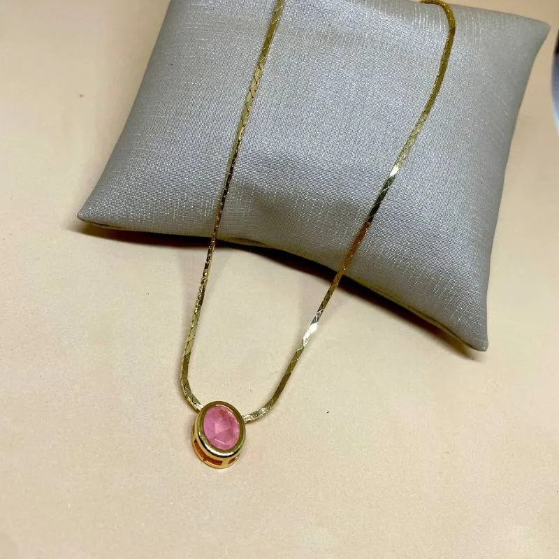 Colar Gota Rosa