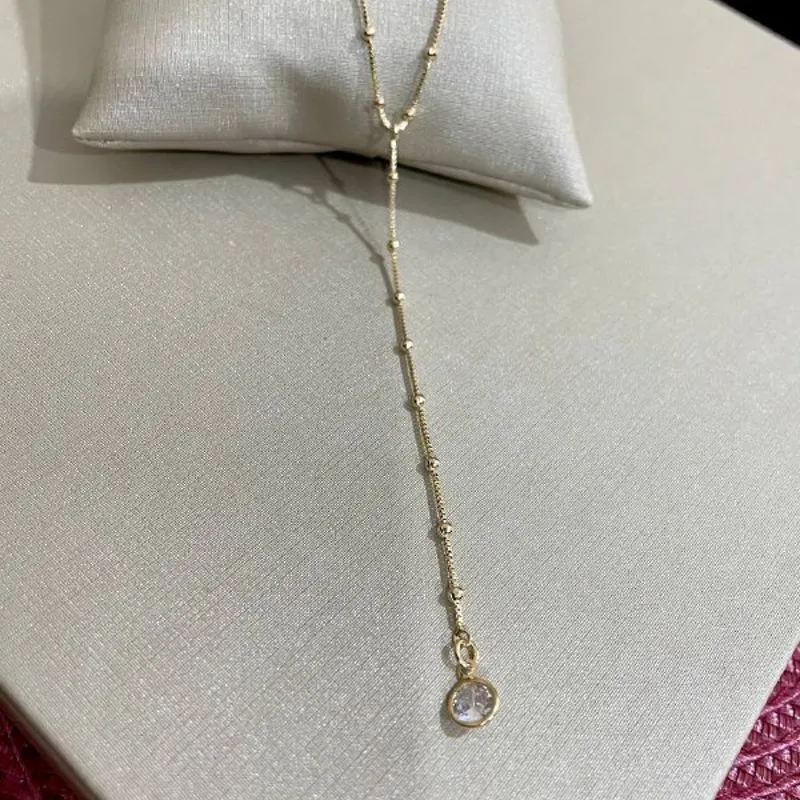 Colar Gravata Bolinhas com Ponto Luz