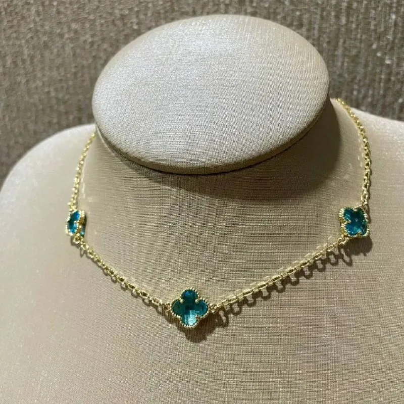 Colar Inspired Trevo Azul
