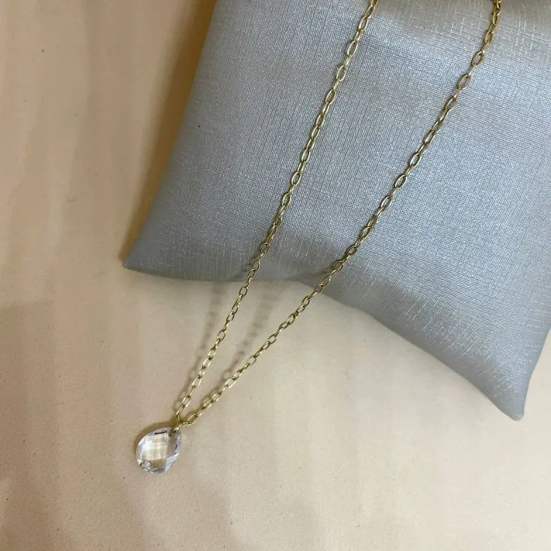 Colar Pg Gota Cristal
