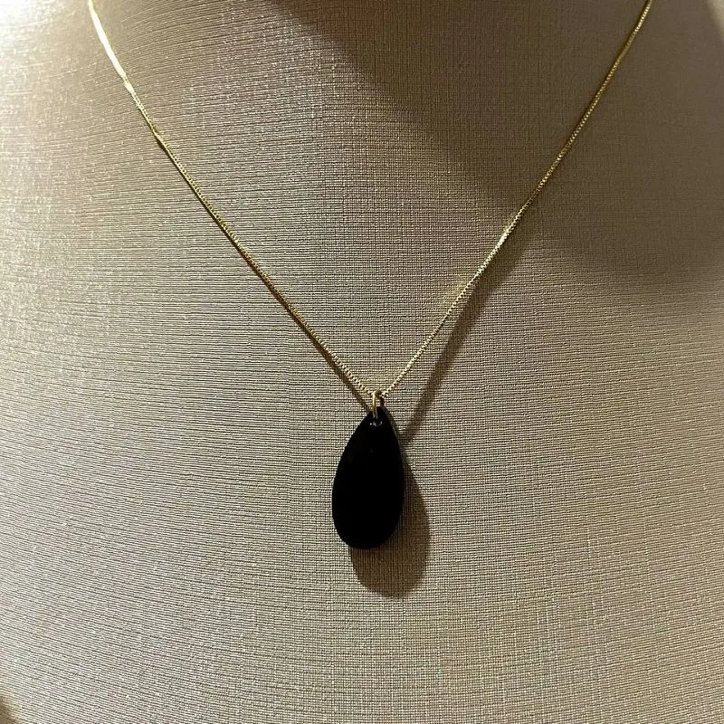 Colar Veneziana Gota Preta