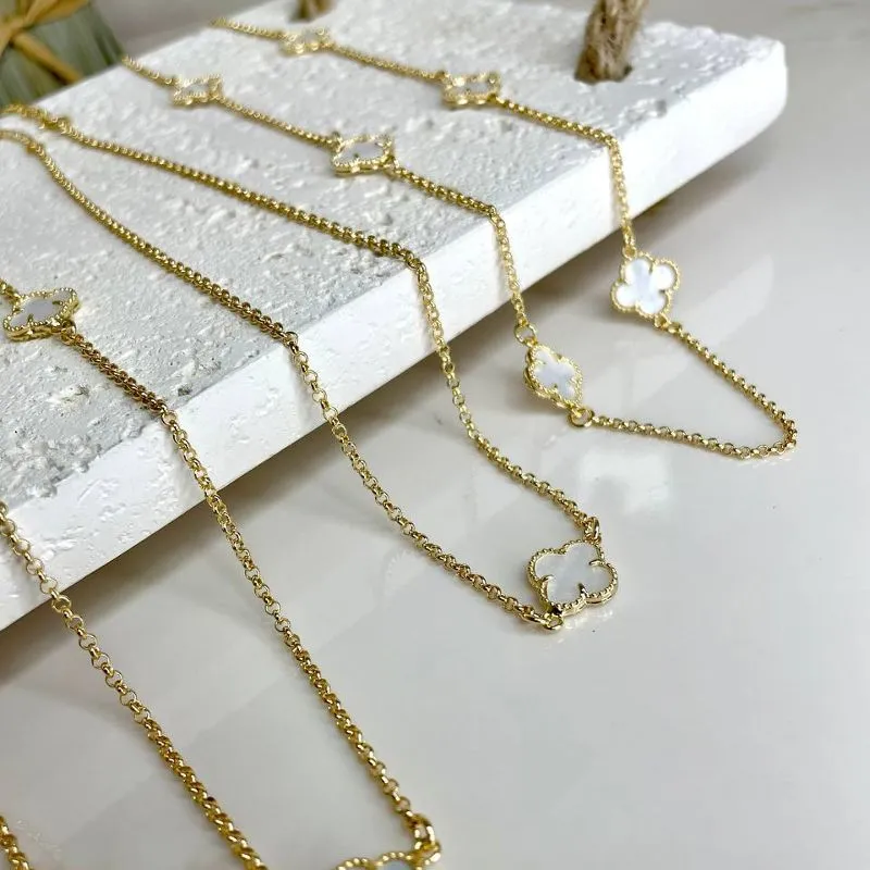 Colar Vintage Banhado Ouro Especial Branco