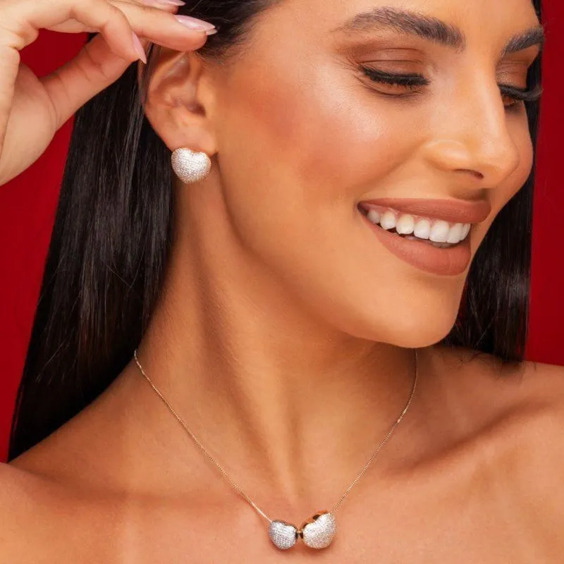Conjunto Corações Cravejados