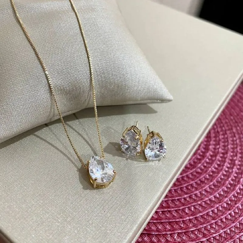 Conjunto Gota Cristal Grande