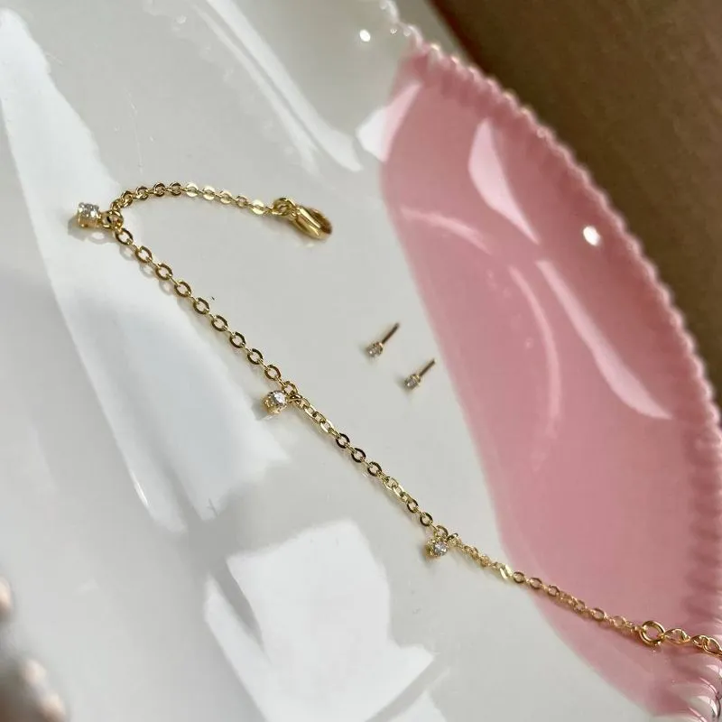 Conjunto Pulseira e Brinco Infantil Ponto Luz