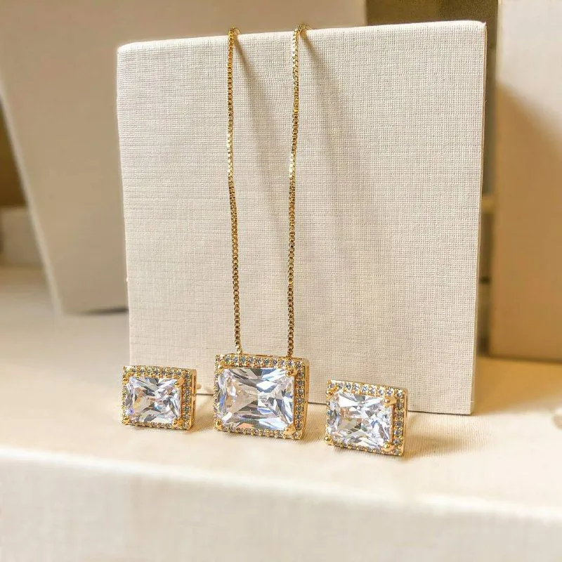 Conjunto Quadrado Crav Cristais