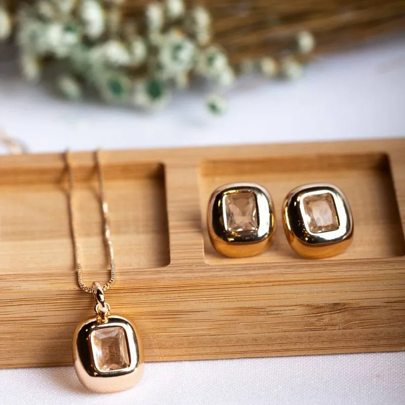 Conjunto Quadrado Cristal Luxo