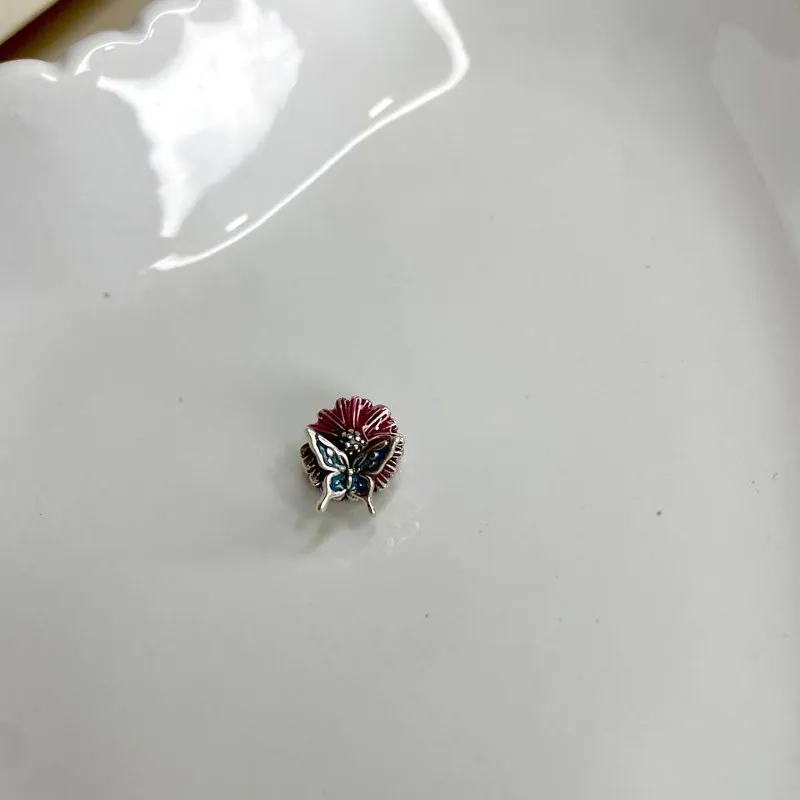 Pingente Charm Borboleta Prata925 Rosa