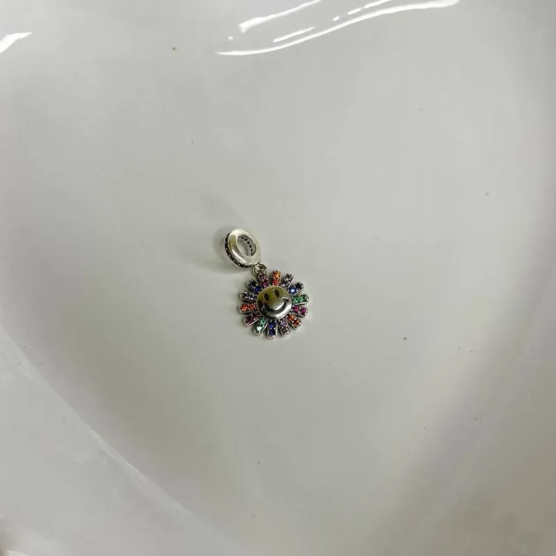 Pingente Charm Flor Cravejada Prata925