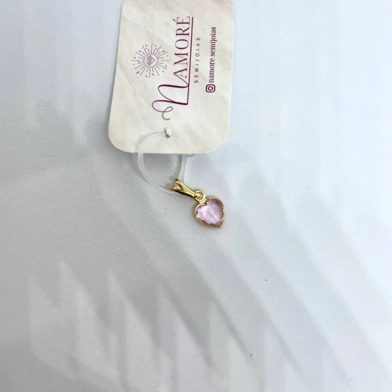Pingente Coração Rosa