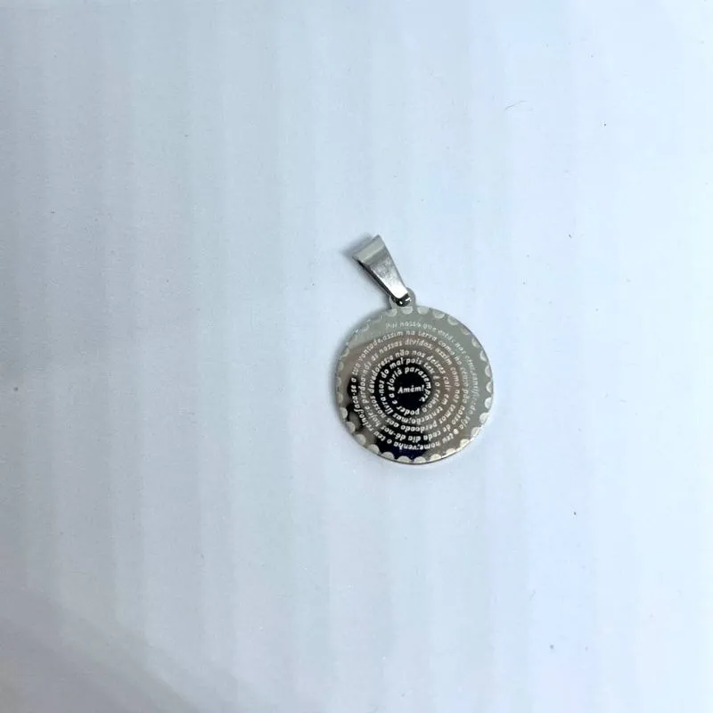 Pingente Pai Nosso Aço Inox