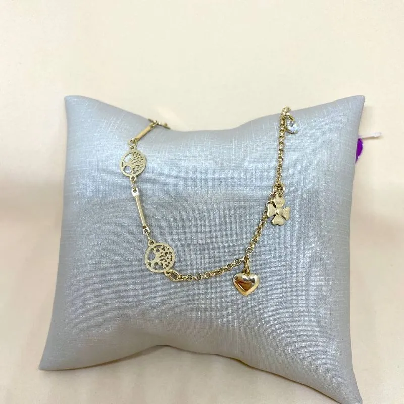 Pulseira Árvore da Vida com Trevo/Coração