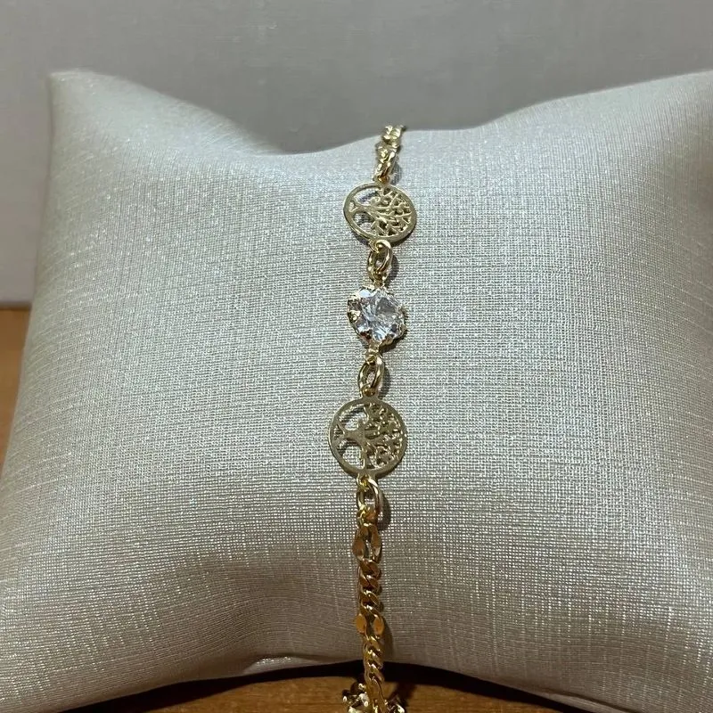 Pulseira Arvore da Vida e Cristal