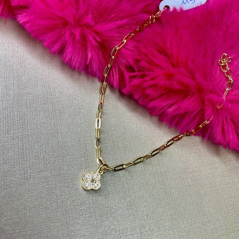 Pulseira Cartier com Flor Cravejada