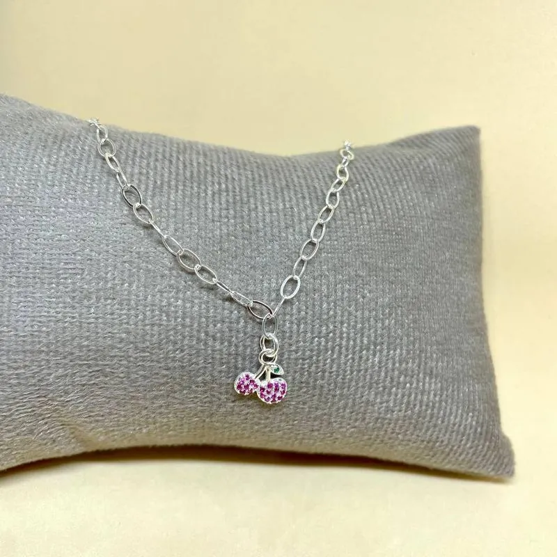 Pulseira Cereja Prata