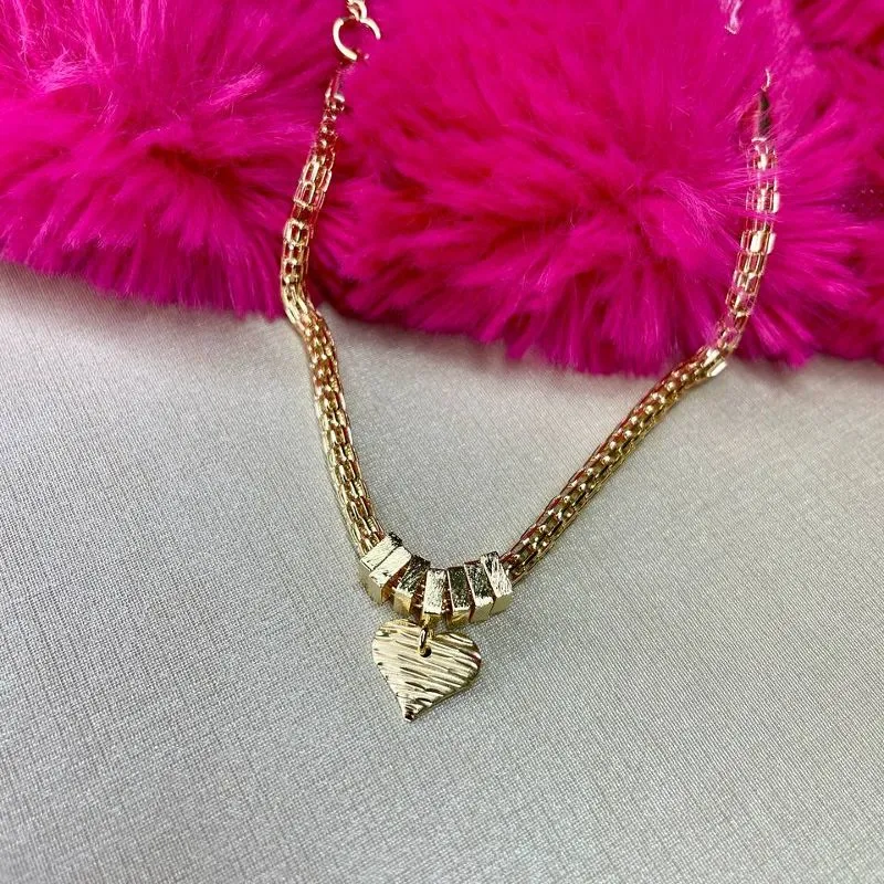 Pulseira Coração Escovado
