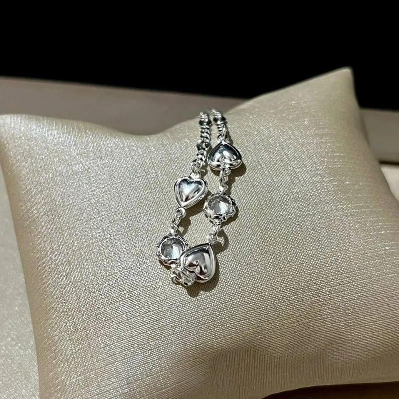 Pulseira Corações Prata