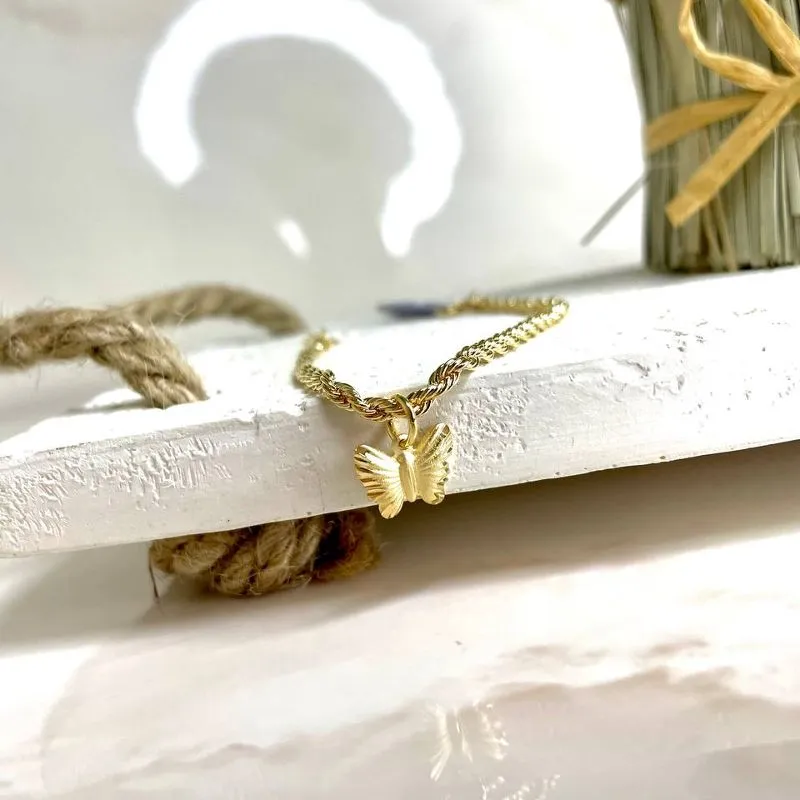 Pulseira cordão baiano com Borboleta