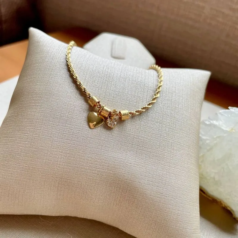 Pulseira Cordão Baiano com Corações