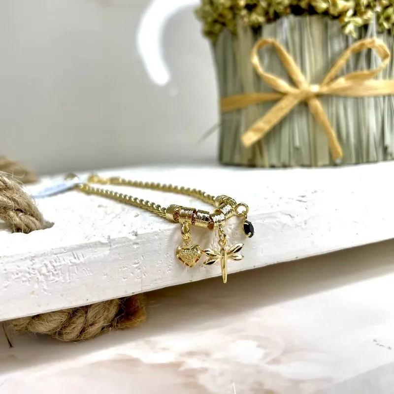 Pulseira Cordão Baiano com Libélula
