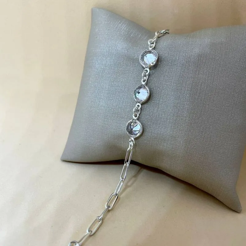 Pulseira Cristais com Cartier em Prata