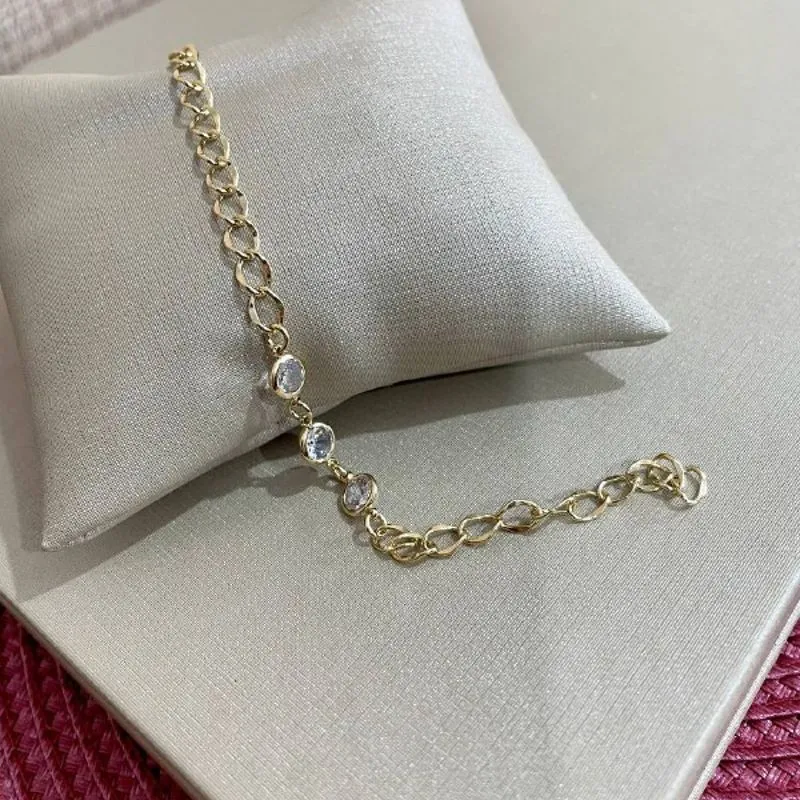Pulseira Diamantada com Tres Pontos Luz