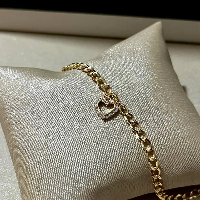 Pulseira Diamantada Coração Cravejado