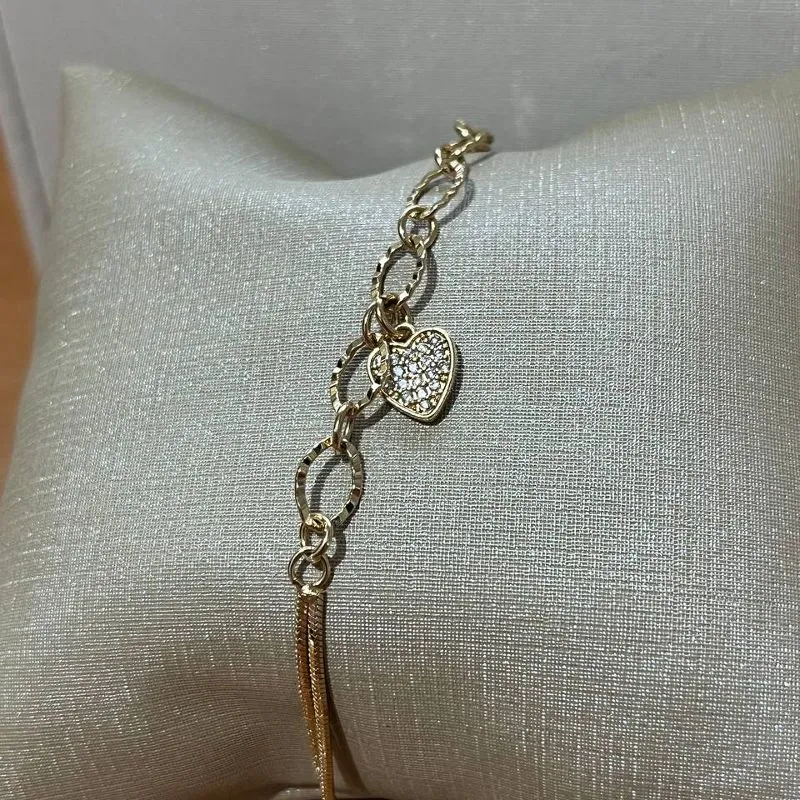 Pulseira Dupla Coração Crav